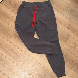 Women’s Gray Jogger Pants with Red Drawstring